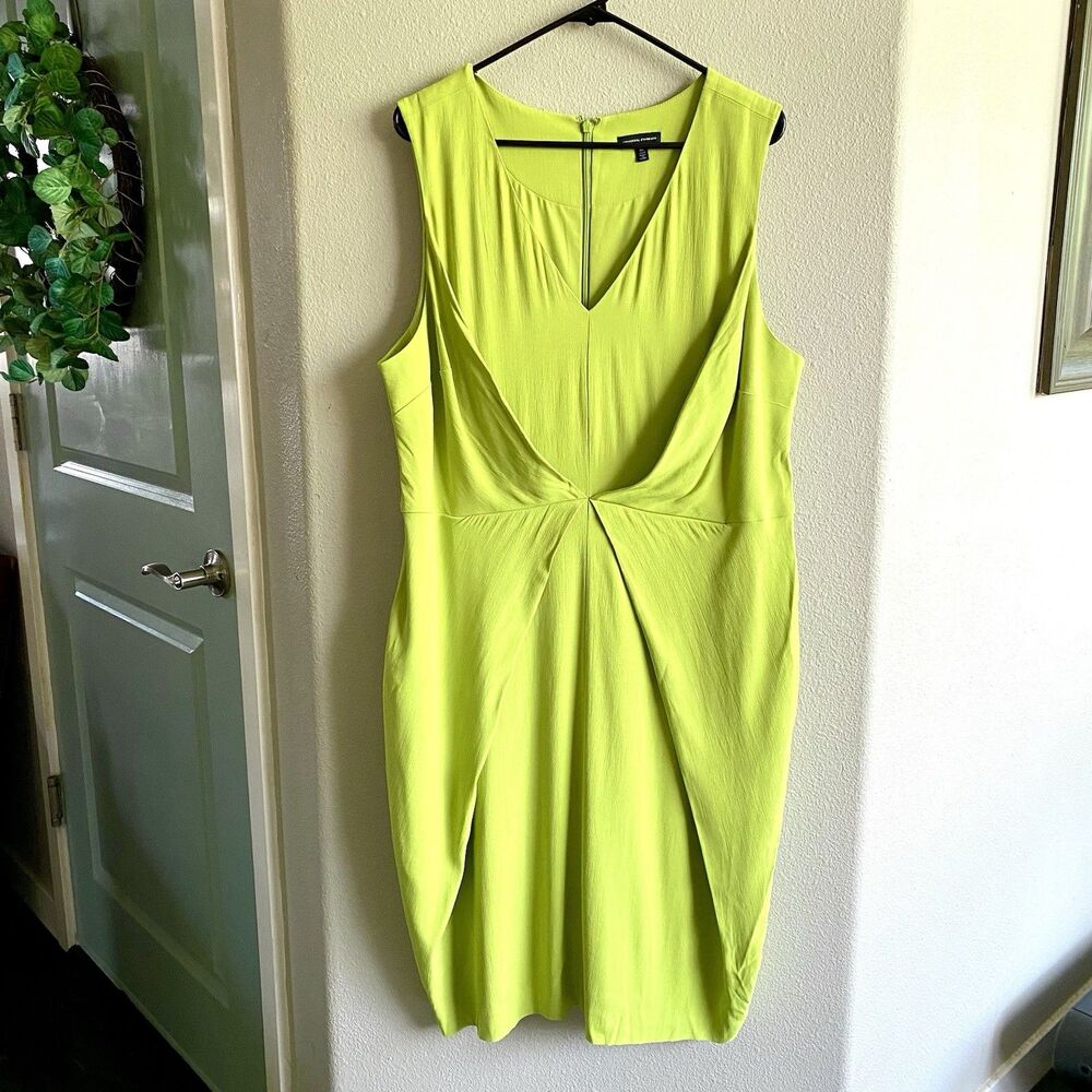 Universal Standard Raven Lime Green Knee Length Pencil Dress Plus Size 18/20